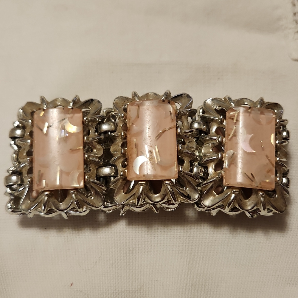 Vintage Pink Confetti Panel Bracelet